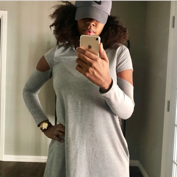 Long Sleeve Knit Tunic Jersey Dress - Picture 4 of 4